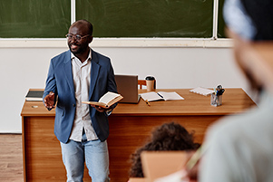 Black Professor heading class